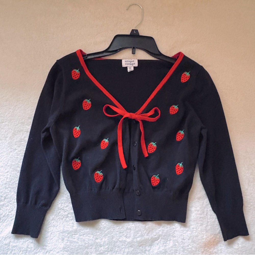 Strawberry Dandy Cardigan by Unique Vintage